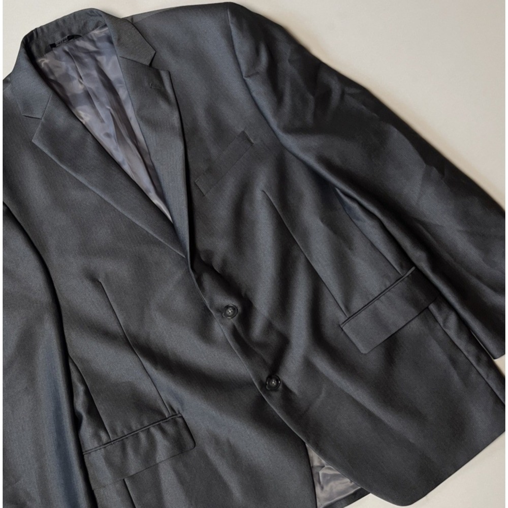APT. 9 Herringbone Blazer Size 44R Gray Sport Coat 2 Button Lined Suit Jacket